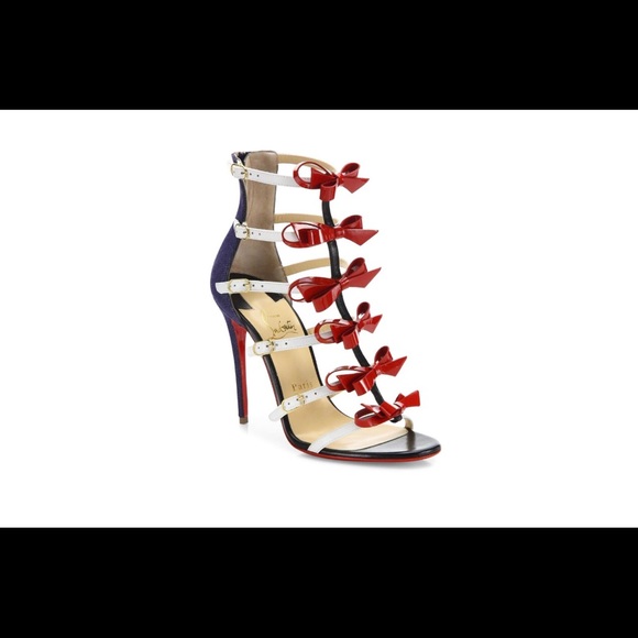 CHRISTIAN RED MULTICOLOR DENIM GIRLSTRAPPI SANDALS - Picture 8 of 8